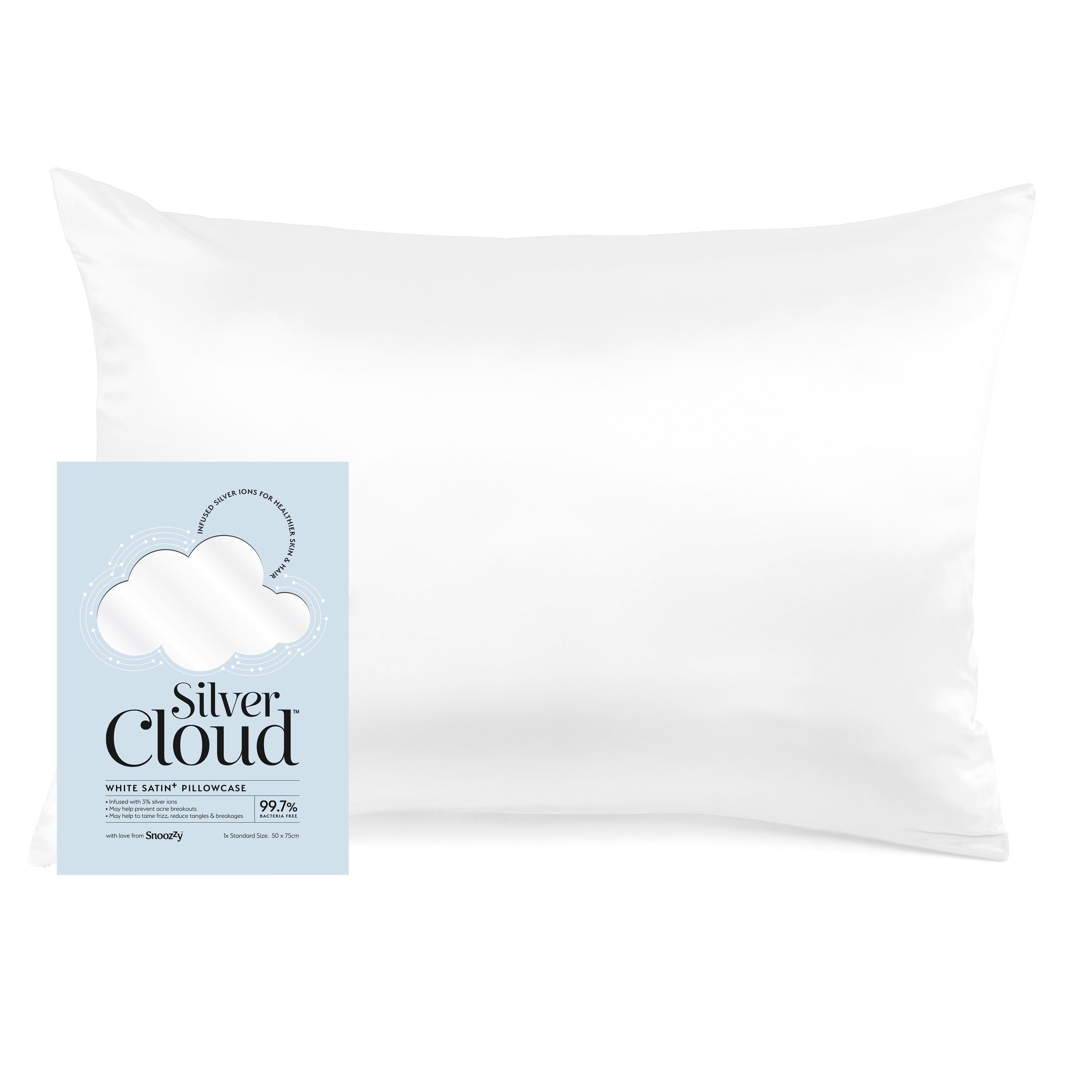Pampers Diaper Premium Care - Silver Cloud White Satin Pillowcase infused