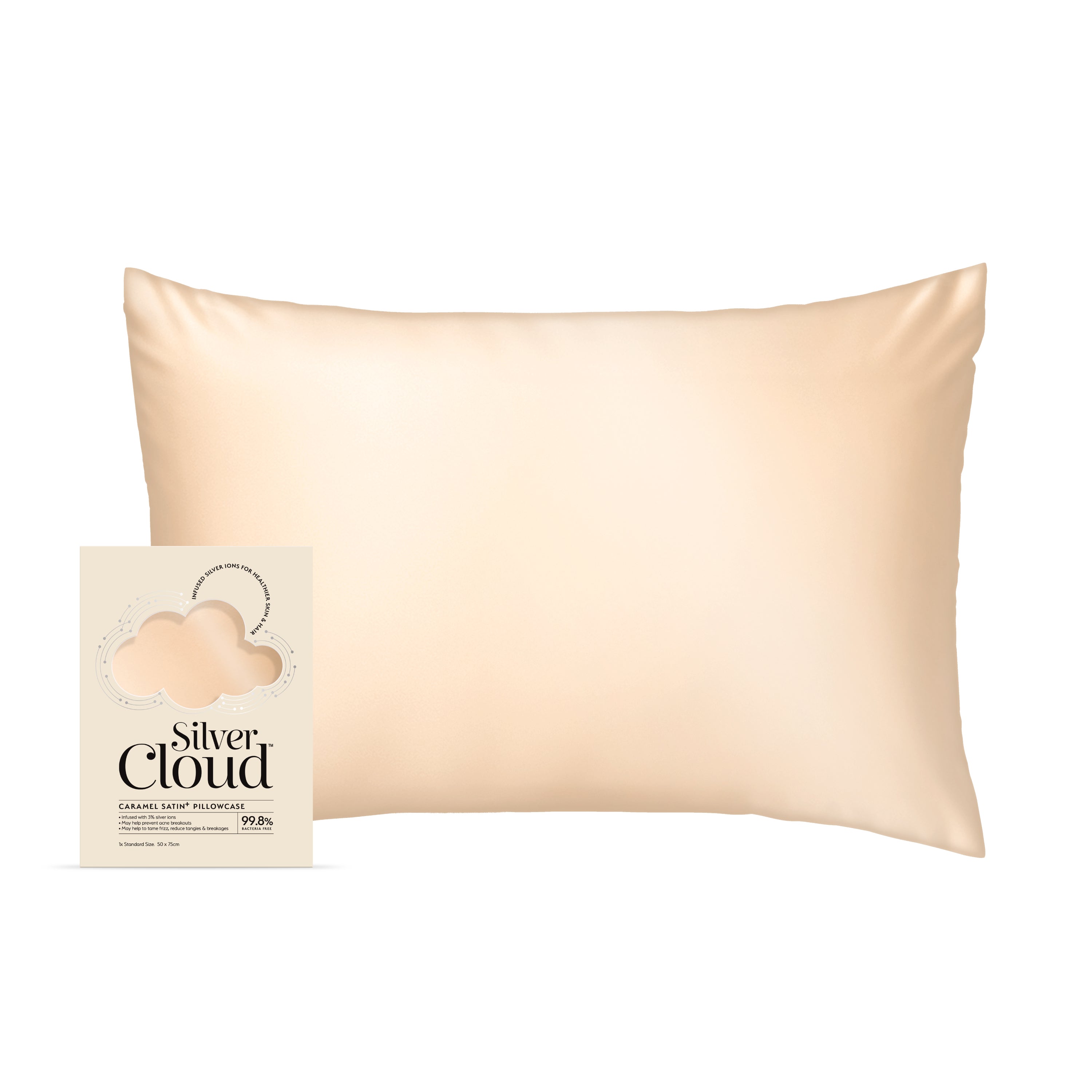 Pampers Diaper Premium Care - Silver Cloud Caramel Satin Pillowcase With