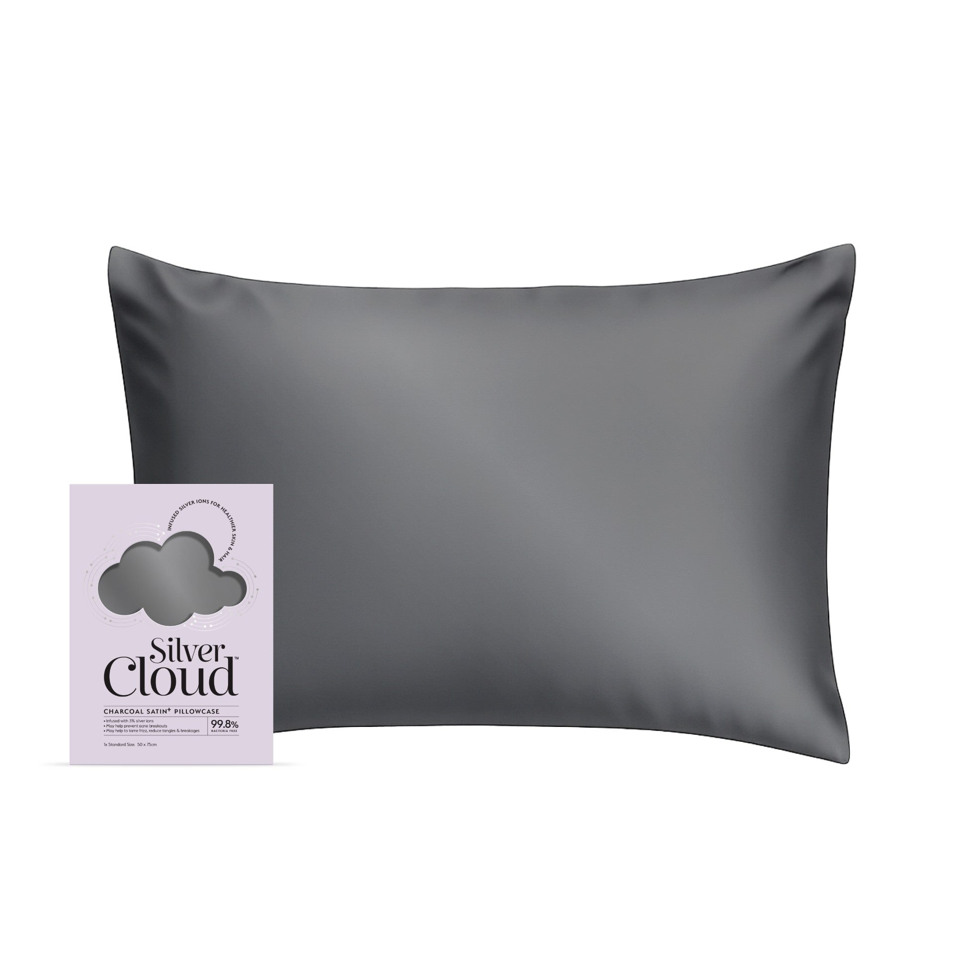 Pampers Diaper Premium Care - Silver Cloud Charcoal Satin Pillowcase With