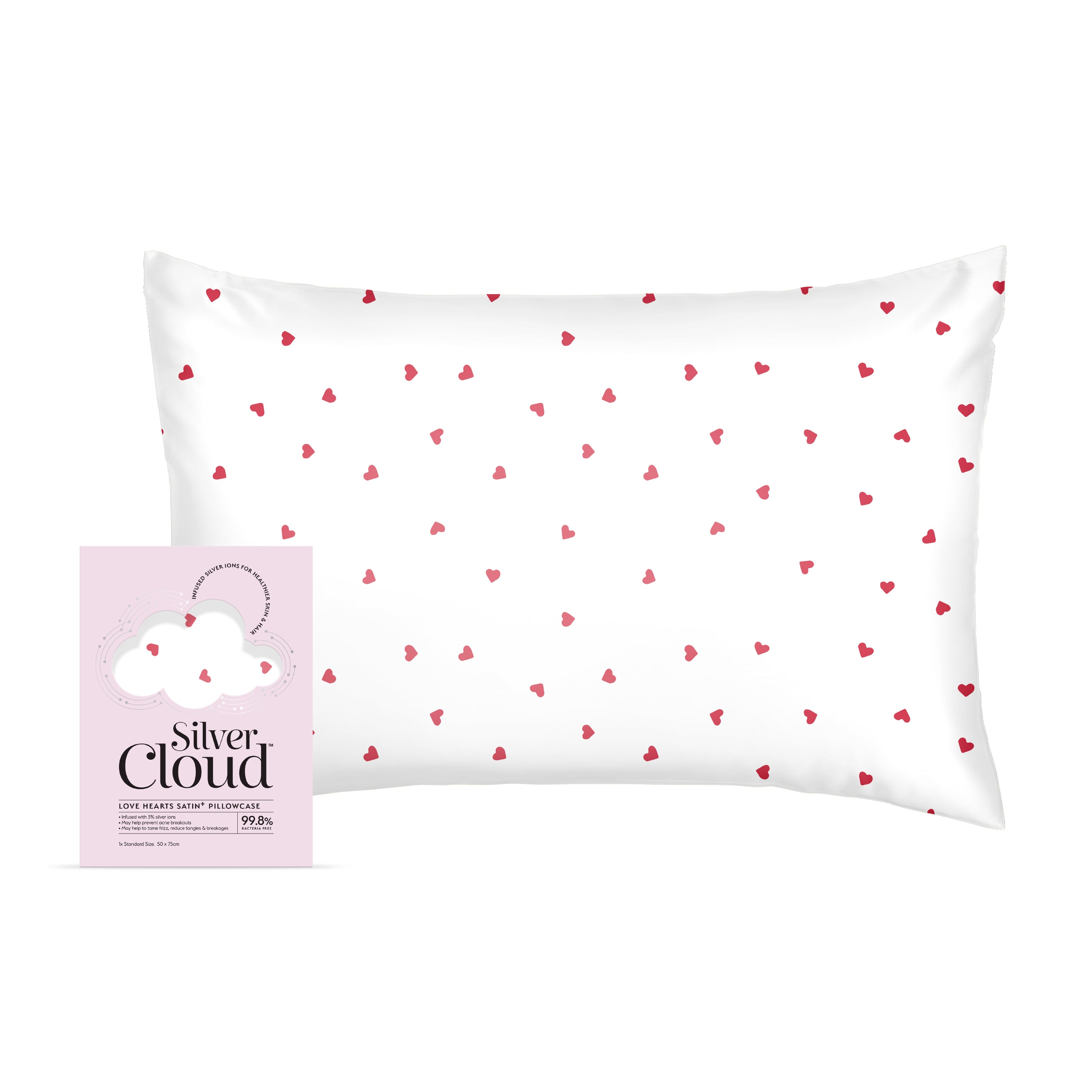 Pampers Diaper Premium Care - Silver Cloud Satin Heart Pillowcase Love