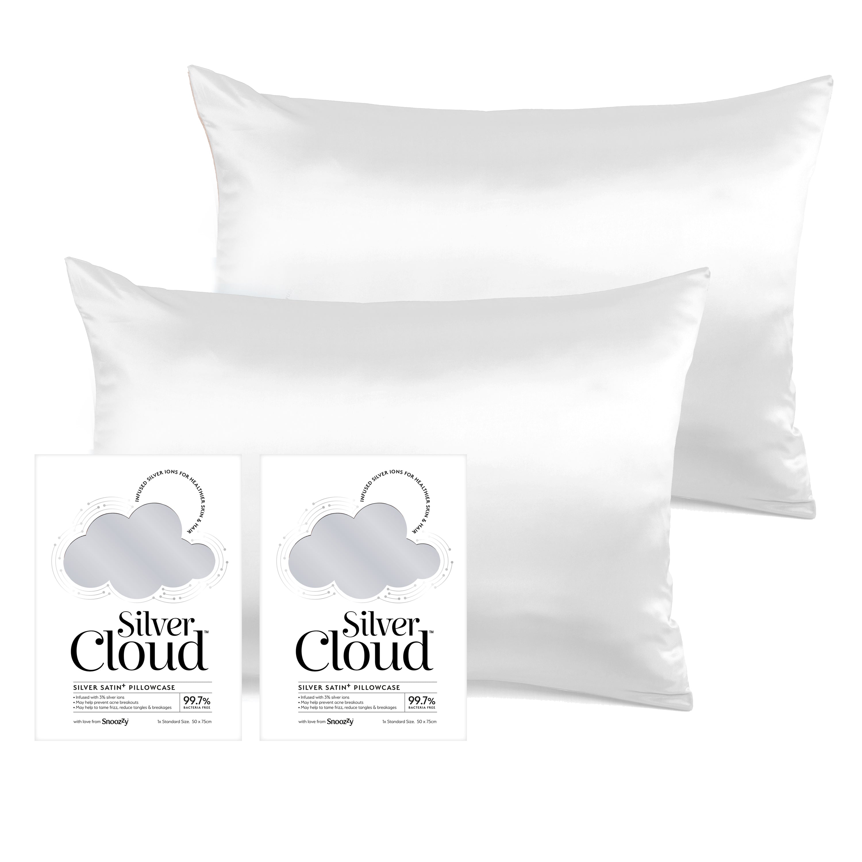 Pampers Diaper Premium Care - Silver Cloud Silver Satin Pillowcase Twinpack