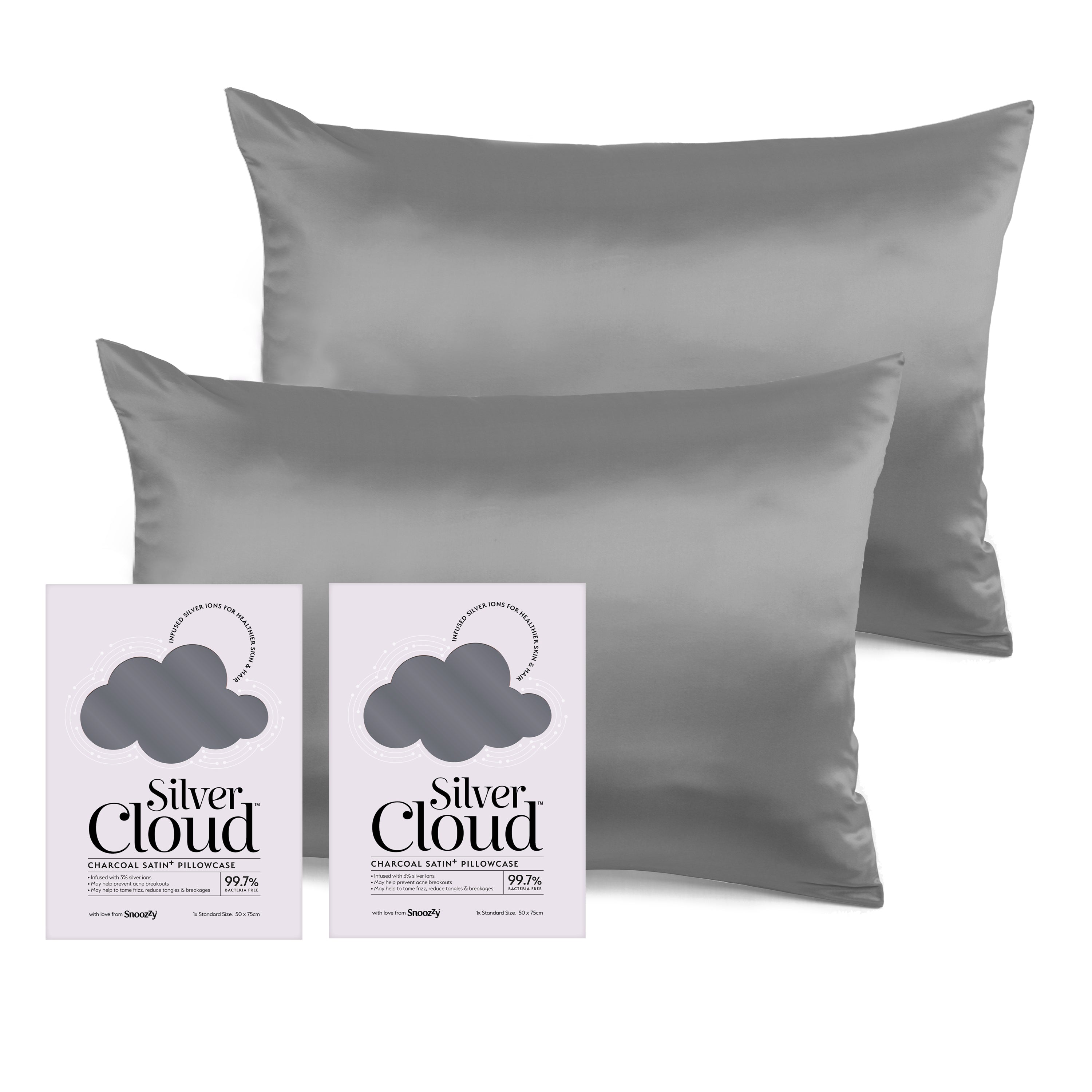 Pampers Diaper Premium Care - Silver Cloud Charcoal Satin Pillowcase Twinpack