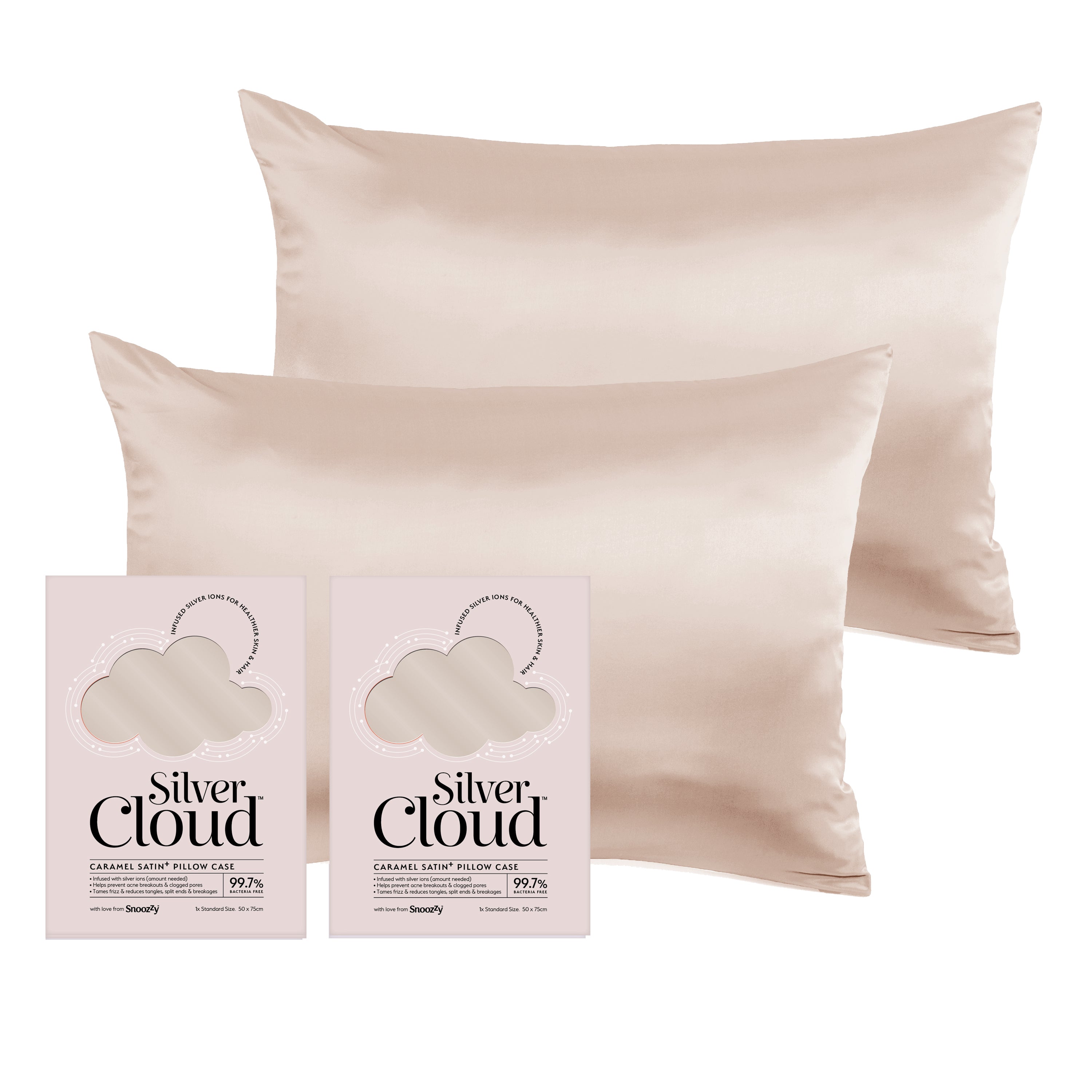 Pampers Diaper Premium Care - Silver Cloud Caramel Satin Pillowcase Twinpack